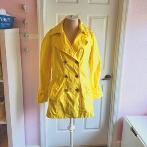 Stile‎ Benetton yellow cotton jacket size m pea coat cotton office weeken…